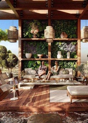 Green wall lounge